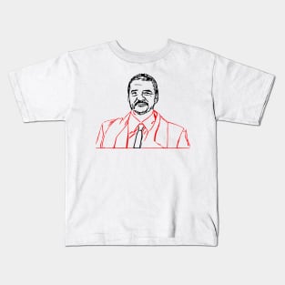 Pedro Pascal Line art Kids T-Shirt